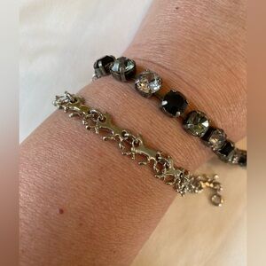 Jewelry Lot Bundle of 2 Bracelets Horse Link Faceted Stones Pony Cowgirl Western